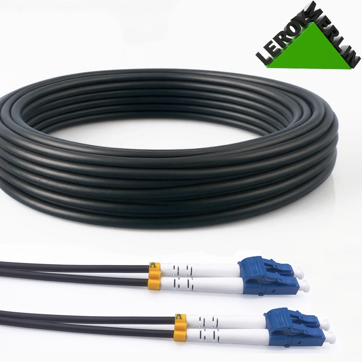 Câble Fibre Optique LC/APC 10m OS2 Monomode - Pour Extérieur/intérieur, Diamètre 5mm, Gaine LSZH
