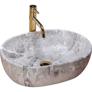 Rea Lavabo Sobre Encimera Amelia Mini: Elegancia En Gris Claro Para Baños Pequeños Con Estilo