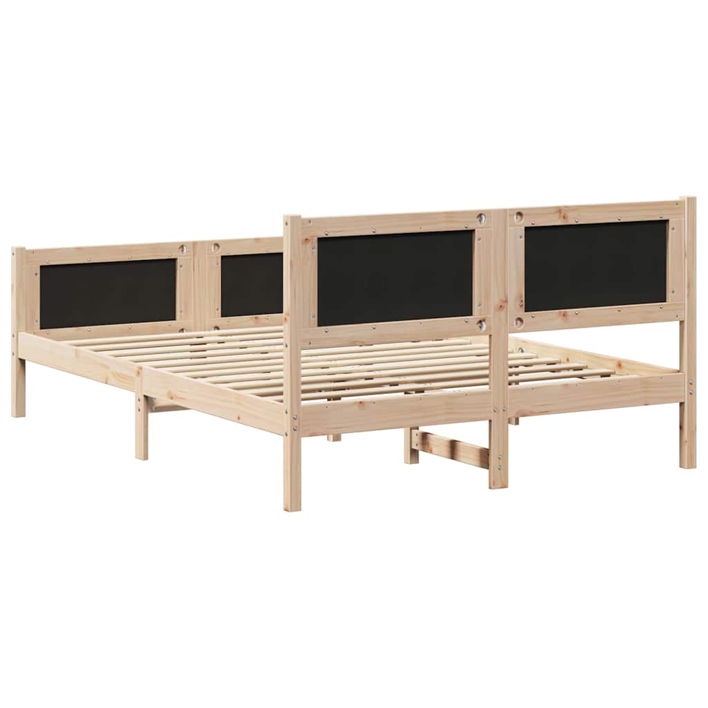 Cadre de lit gris foncé 140 x 200 cm en pin massif - 7