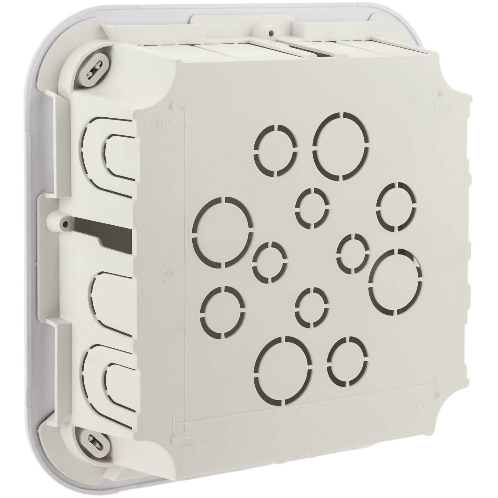 Boîte encastrée de registre électrique carré 200x200x60 mm pour les murs creux - 4