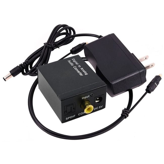 Konwerter audio cyfrowego koncentrycznego na RCA – adapter Toslink na analogowy L/R, kompatybilny z telewizorem, systemem Hi-Fi i komputerem