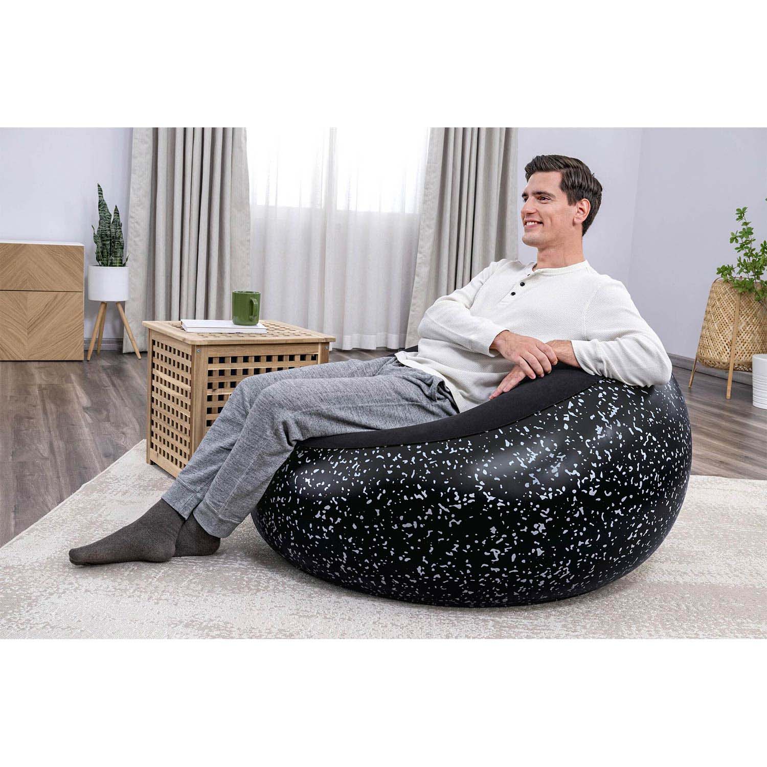 Fotel dmuchany Bestway 75153 pufa dmuchana materac do siedzenia czarny 112x112 cm - 7