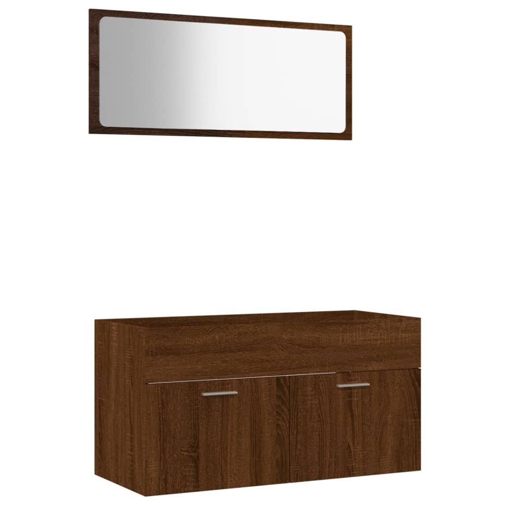 Maison Exclusive - Set Mobili da Bagno 2 pz Rovere Marrone in Legno Multistrato - 2