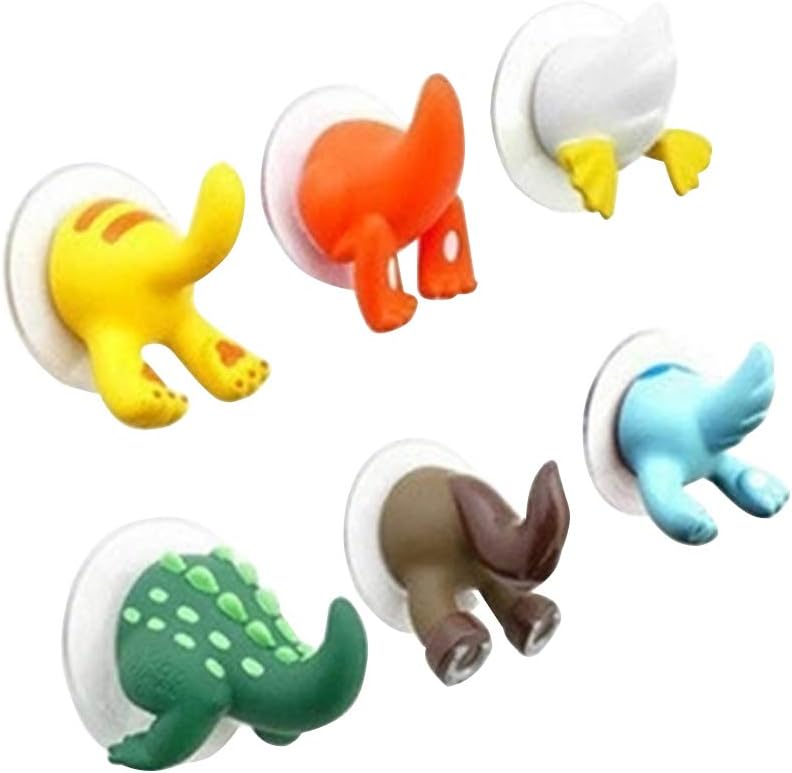 6 szt. Przyssawki do łazienki z motywem zwierząt z kreskówek, wieszaki na przyssawki do kuchni i łazienki (losowy kolor)