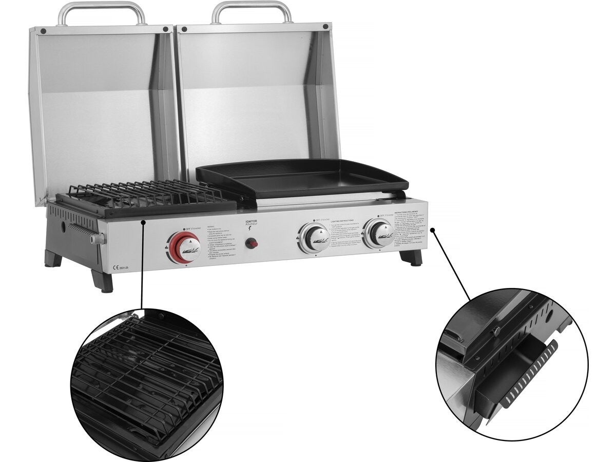 Plancha e grill a gas 