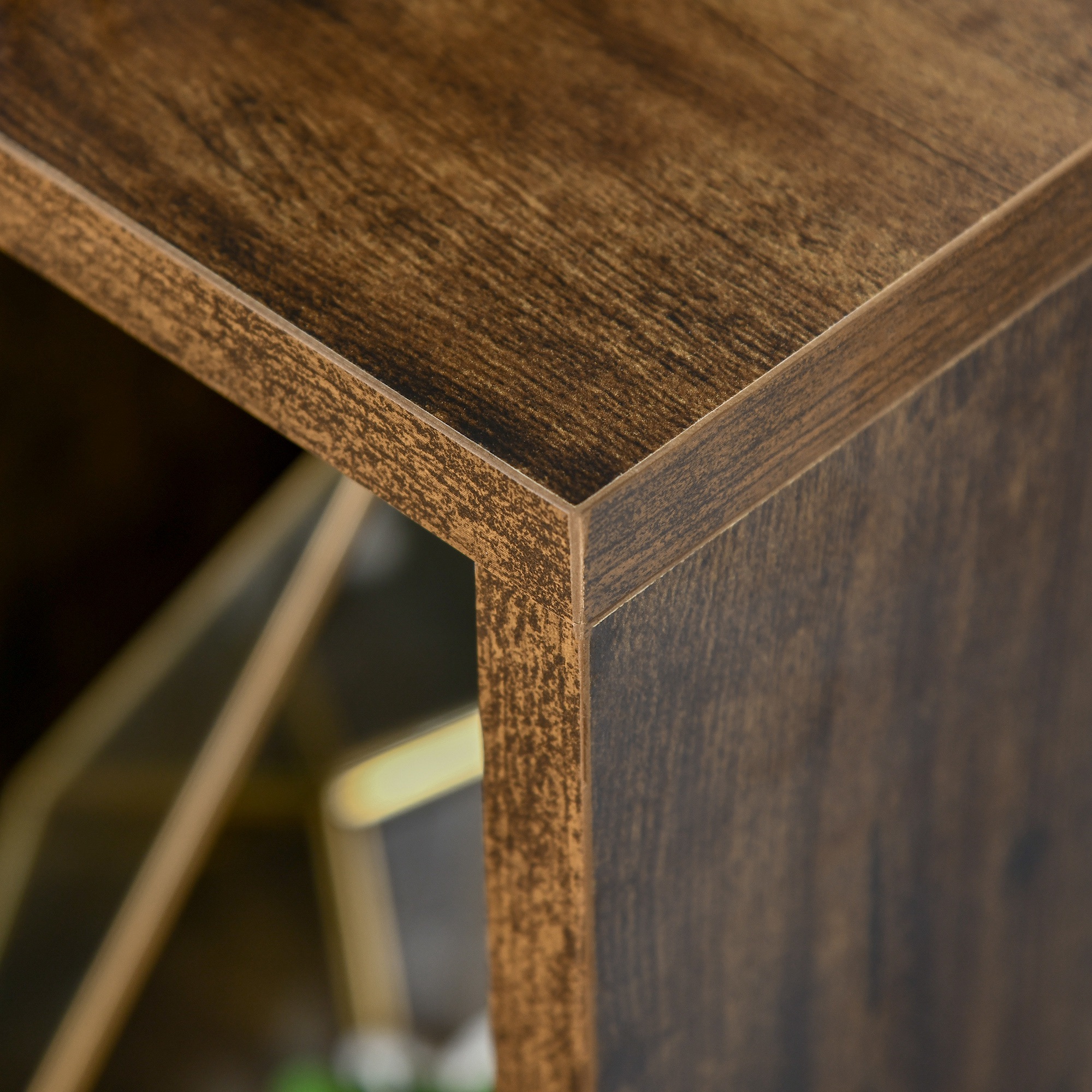 Estante para Livros HOMCOM MDF Castanho Rústico 50x24x106 cm - 5