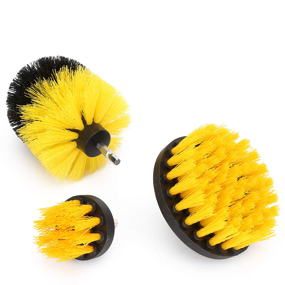 Brosse de nettoyage pour perceuse électrique, nettoyeur de joints de carrelage, 3 pièces, diamètre de 2, 3,5 et 4 pouces, nettoyage du sol de la salle - 4