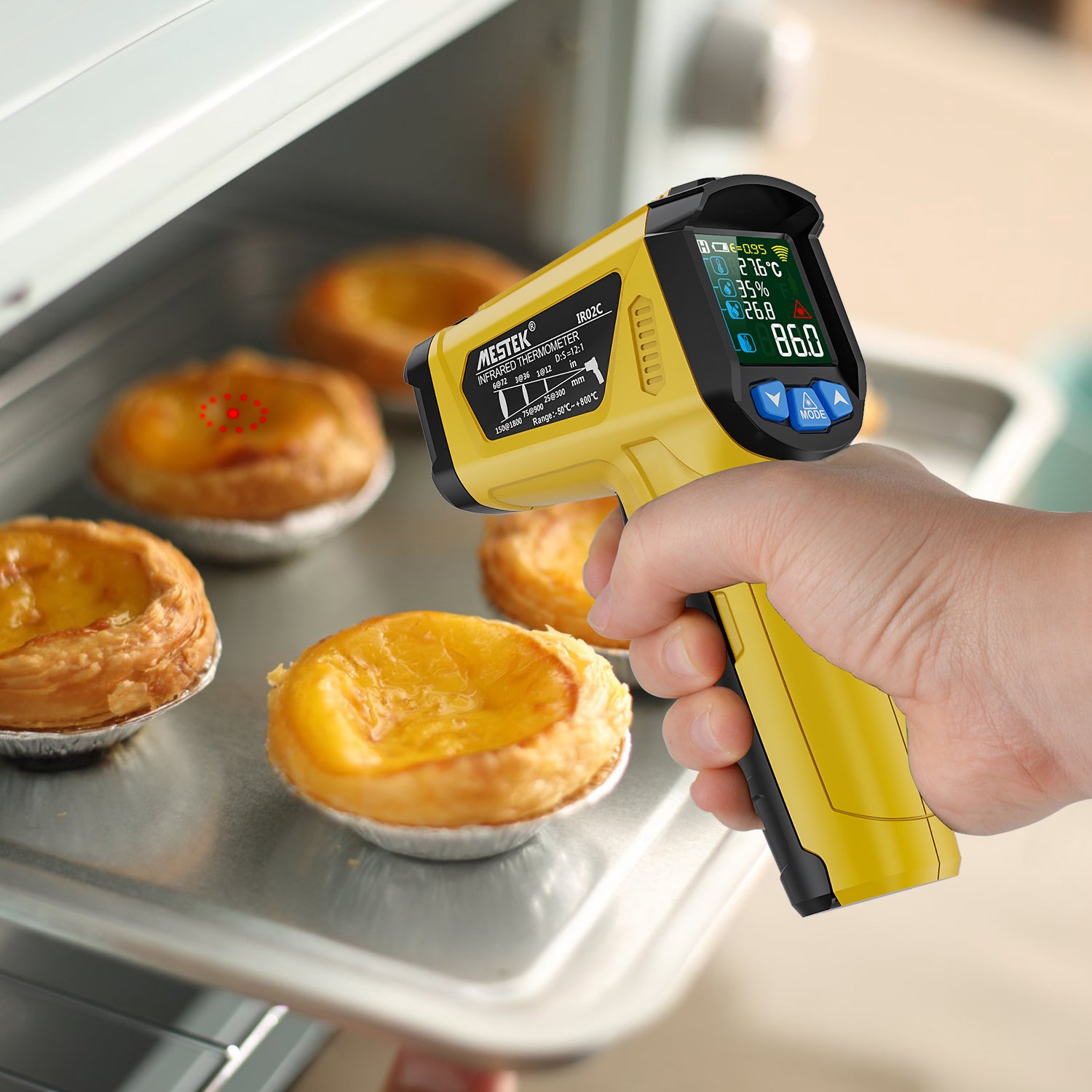 Thermomètre industriel de haute précision, thermomètre infrarouge laser, sonde de température infrarouge portable, LCD sans contact 800 ℃ - 8