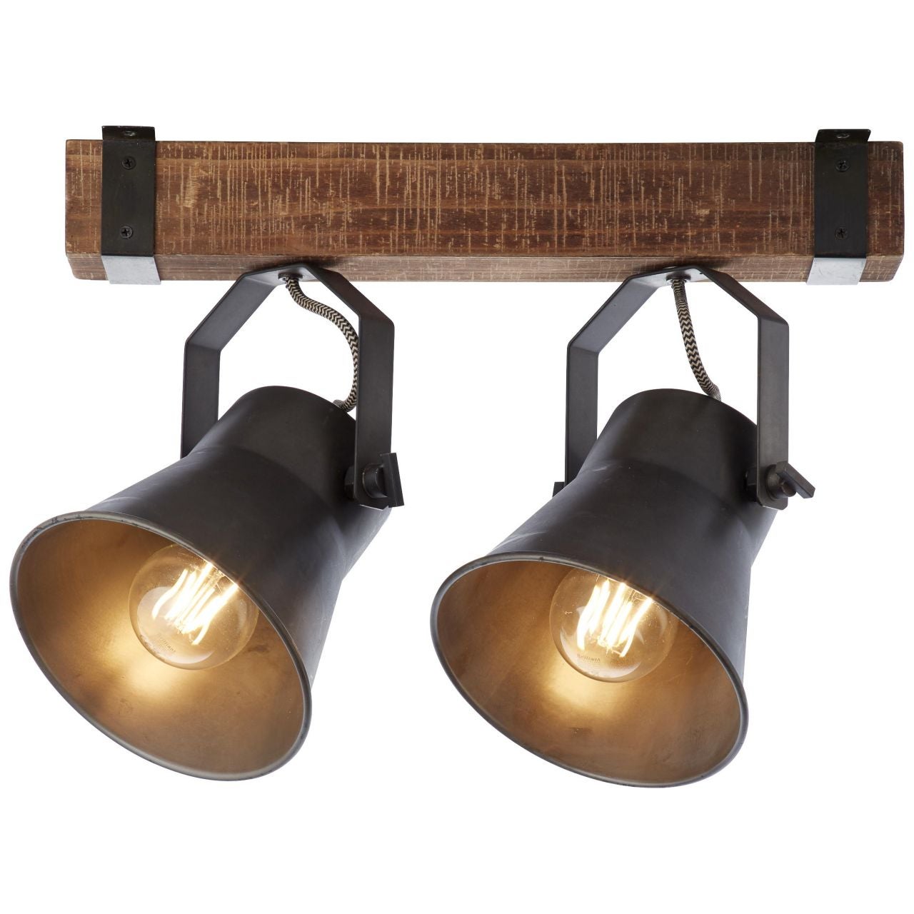 Lampa BRILLIANT, sufitowa Tannah 33cm czarna / naturalna, 1x A60, E27, 52W, odpowiednia do żarówek LED - 5