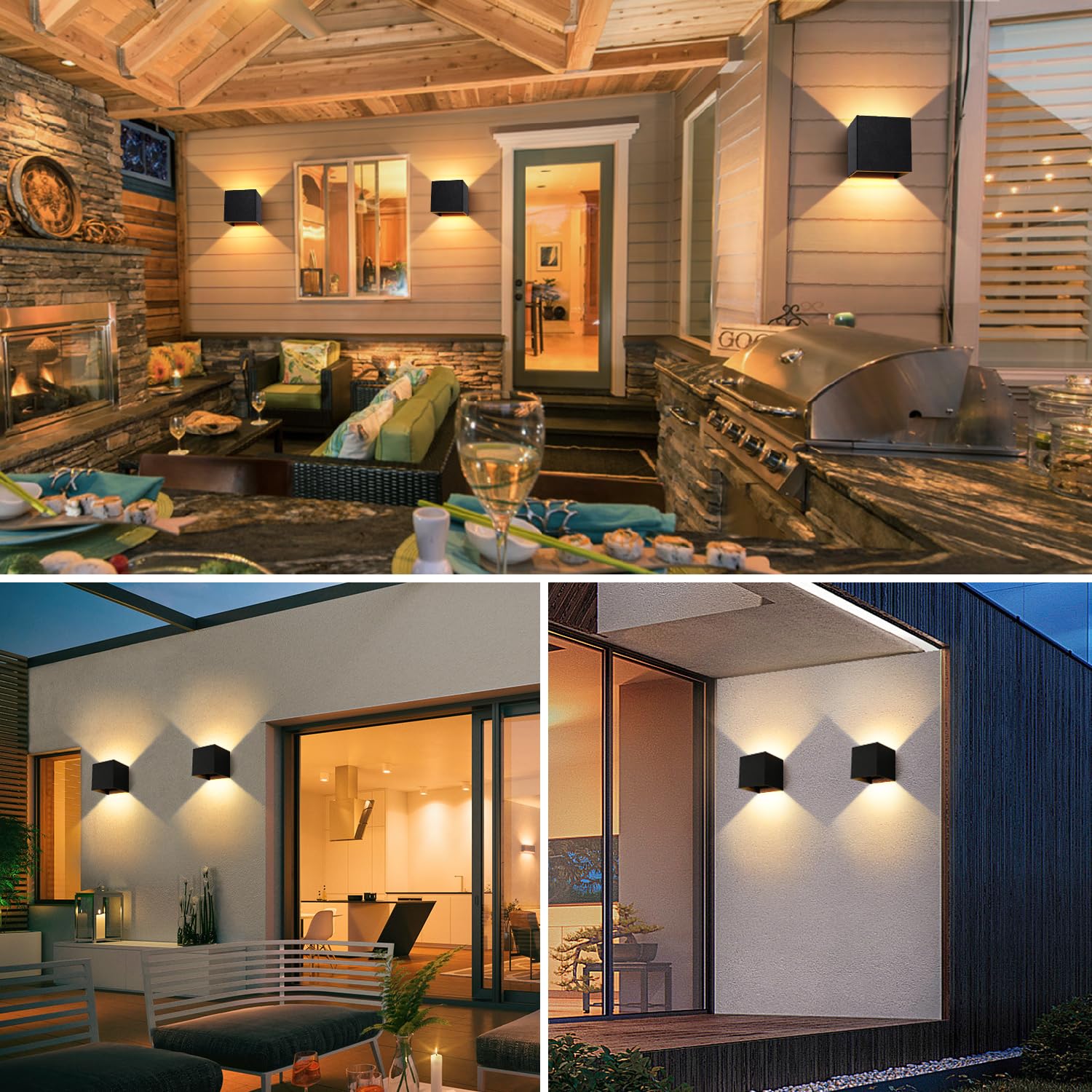 4 Uds luces de pared 12W ángulo de haz ajustable impermeable IP65 iluminación de pared exterior 3000K lámpara de pared - 5