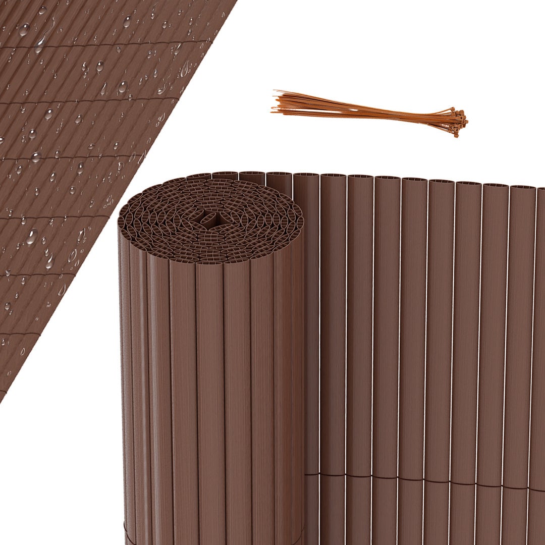 Mata PVC do użytku zewnętrznego – Ochrona przed wiatrem i promieniami UV, łatwa w czyszczeniu Brązowy 120 x 300cm