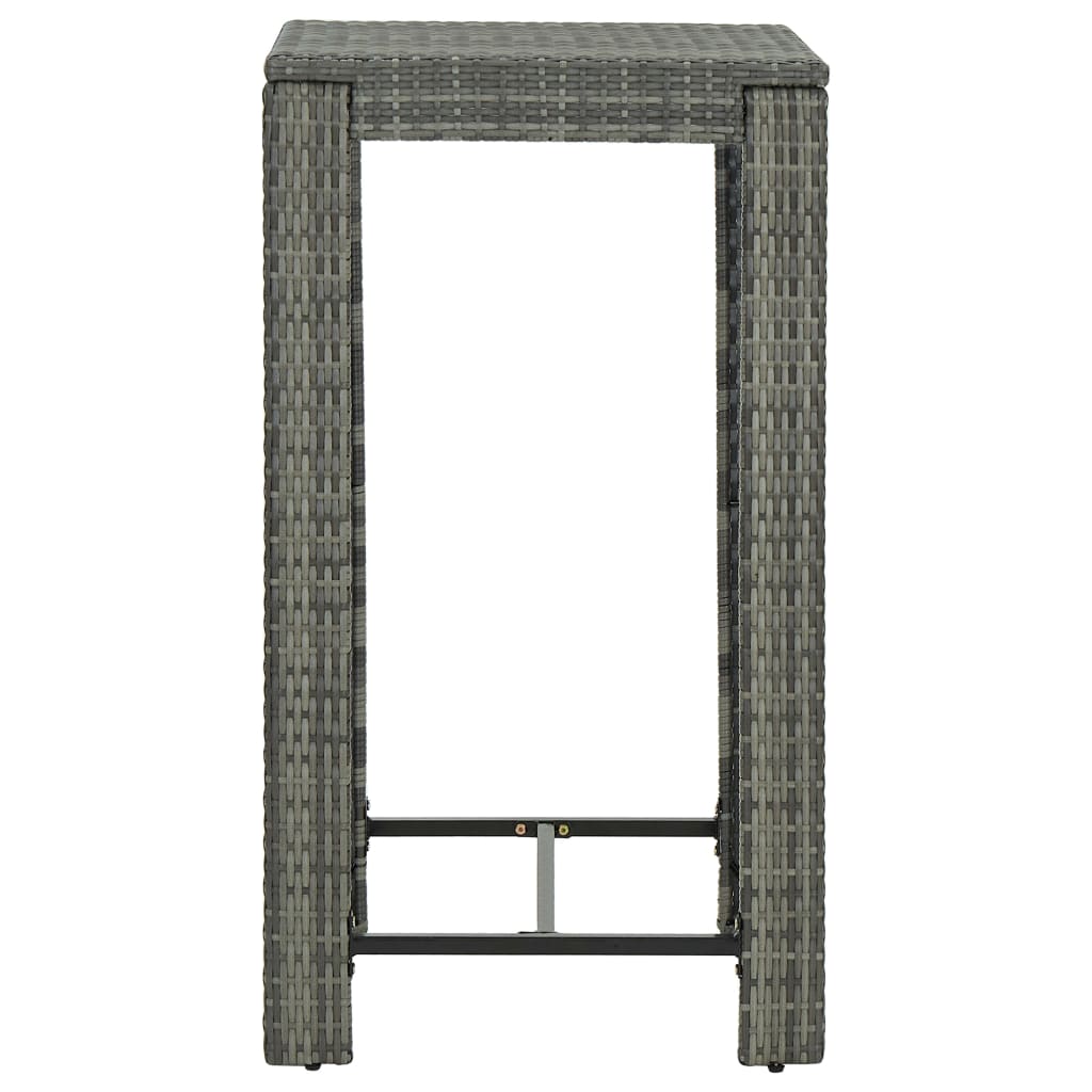 Maison Exclusive - Tavolo da Bar da Giardino Grigio 60,5x60,5x110,5 cm Polyrattan - 3