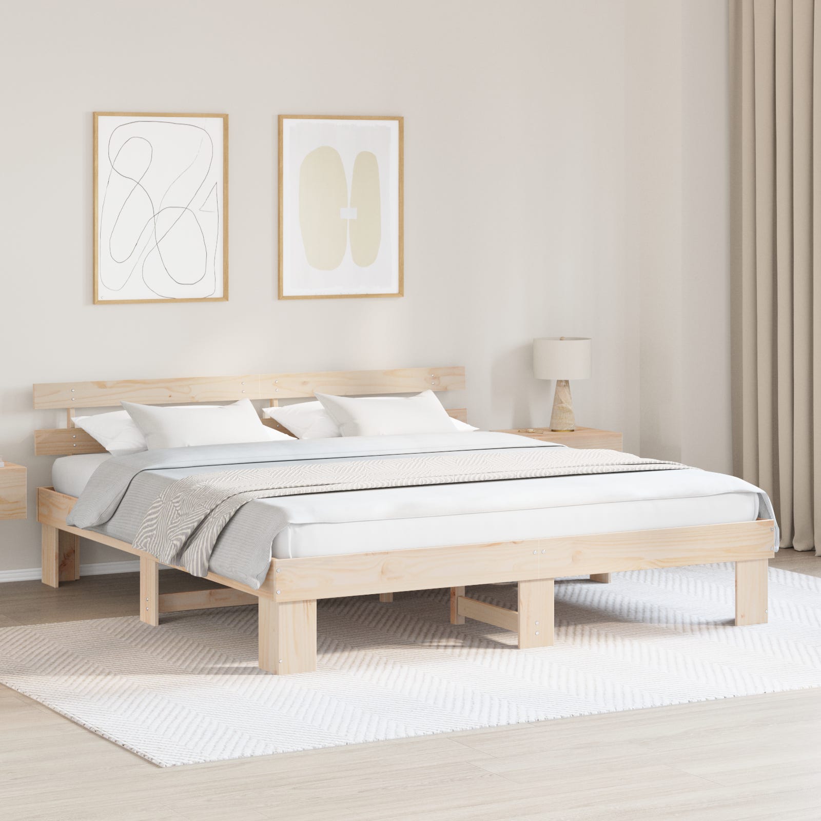 VidaXL Cadre de Lit Sommier à Lattes Lit Double Adulte Cadre à Lattes Chambre à Coucher Maison Intérieur Métal 180x200 cm 324902 - Maison VidaXL Cadre de Lit Sommier à Lattes Lit Double Adulte Cadre à Lattes Chambre à Coucher Maison Intérieur Métal 180x200 cm 324902 - Maison