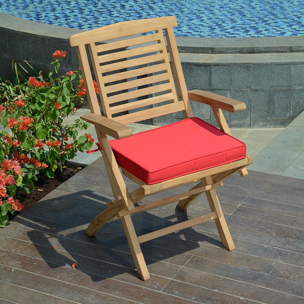 Fauteuils de jardin pliants en teck massif Barbade (lot de 2) - 5