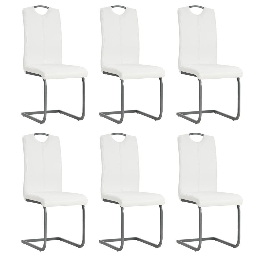 Maison Exclusive Chaises Manger Cantilever Lot De Blanc