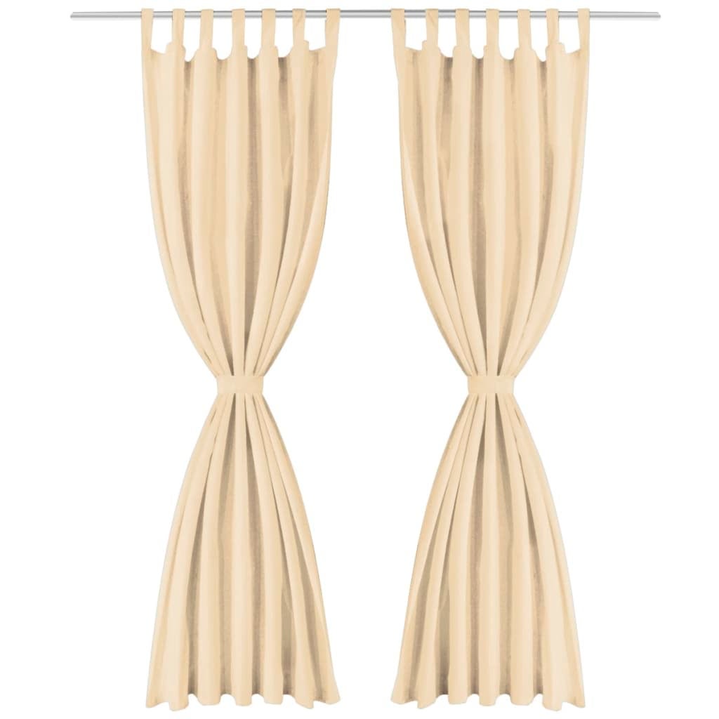 Cortinas de micro-raso con bucles 2 unidades 140x225 cm beis