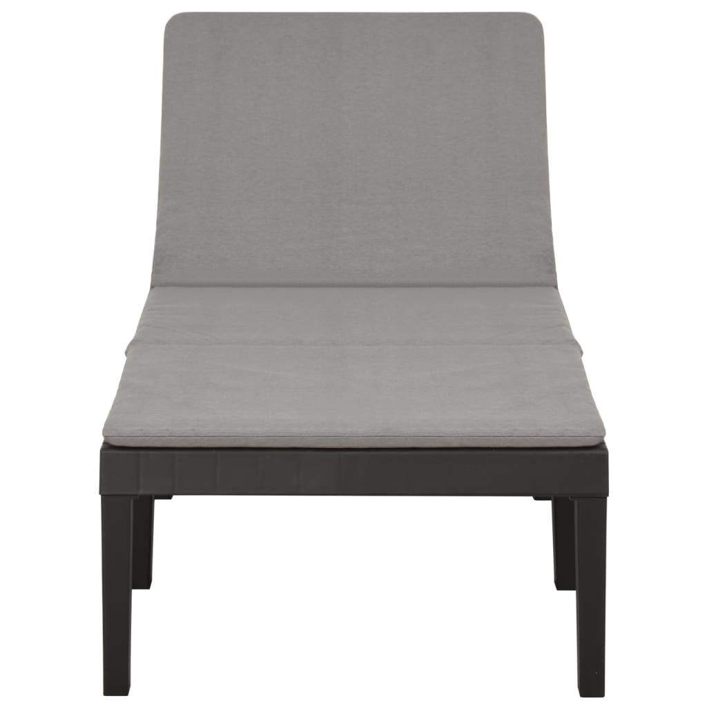 Chaise longue avec coussin Plastique Anthracite - 4