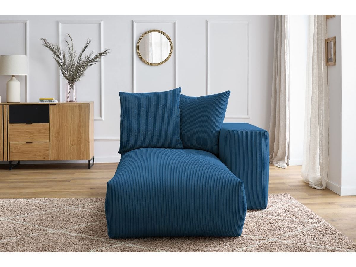 BOBOCHIC Méridienne avec accoudoir pour canapé modulable VOLTAIRE Bleu foncé Angle droit - 3