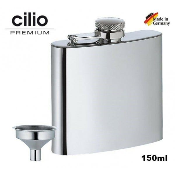 Fiaschetta In Acciaio Inox Da 7oz (196ml) - Con Imbuto, Per Liquori, Whisky, Idea Regalo Per Uomo - Foto 1