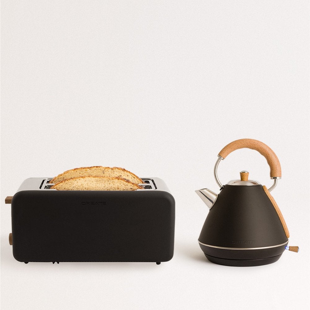 CREATE - Pack grille-pain TOAST RETRO + bouilloire KETTLE RETRO - Noir - 2
