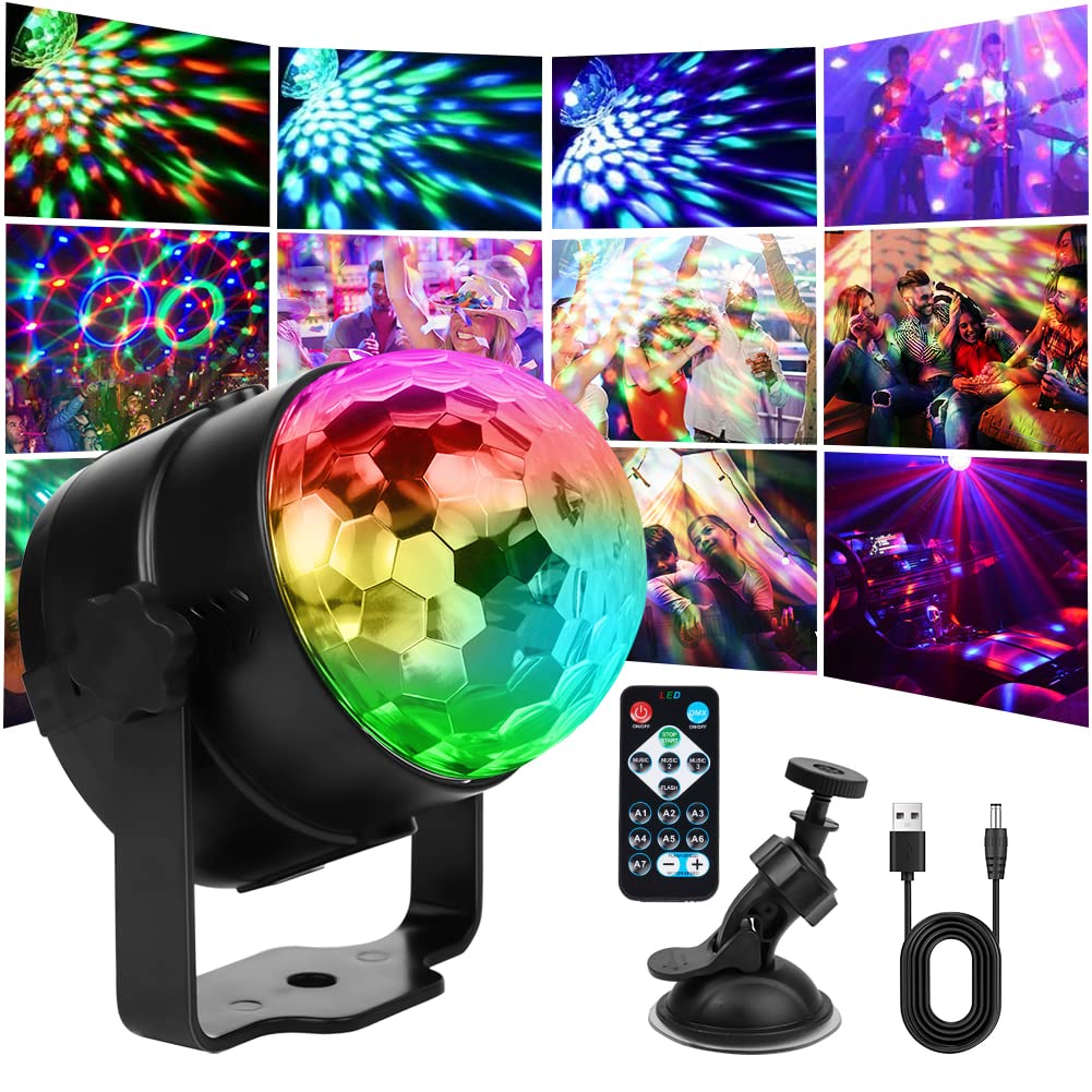 Gobikey Boule Disco Lumineuse 360° Rotative Avec Télécommande Et USB