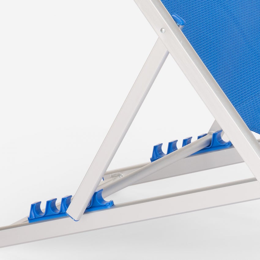 4 chaises de plage pliantes réglables en aluminium Riccione Gold - 6