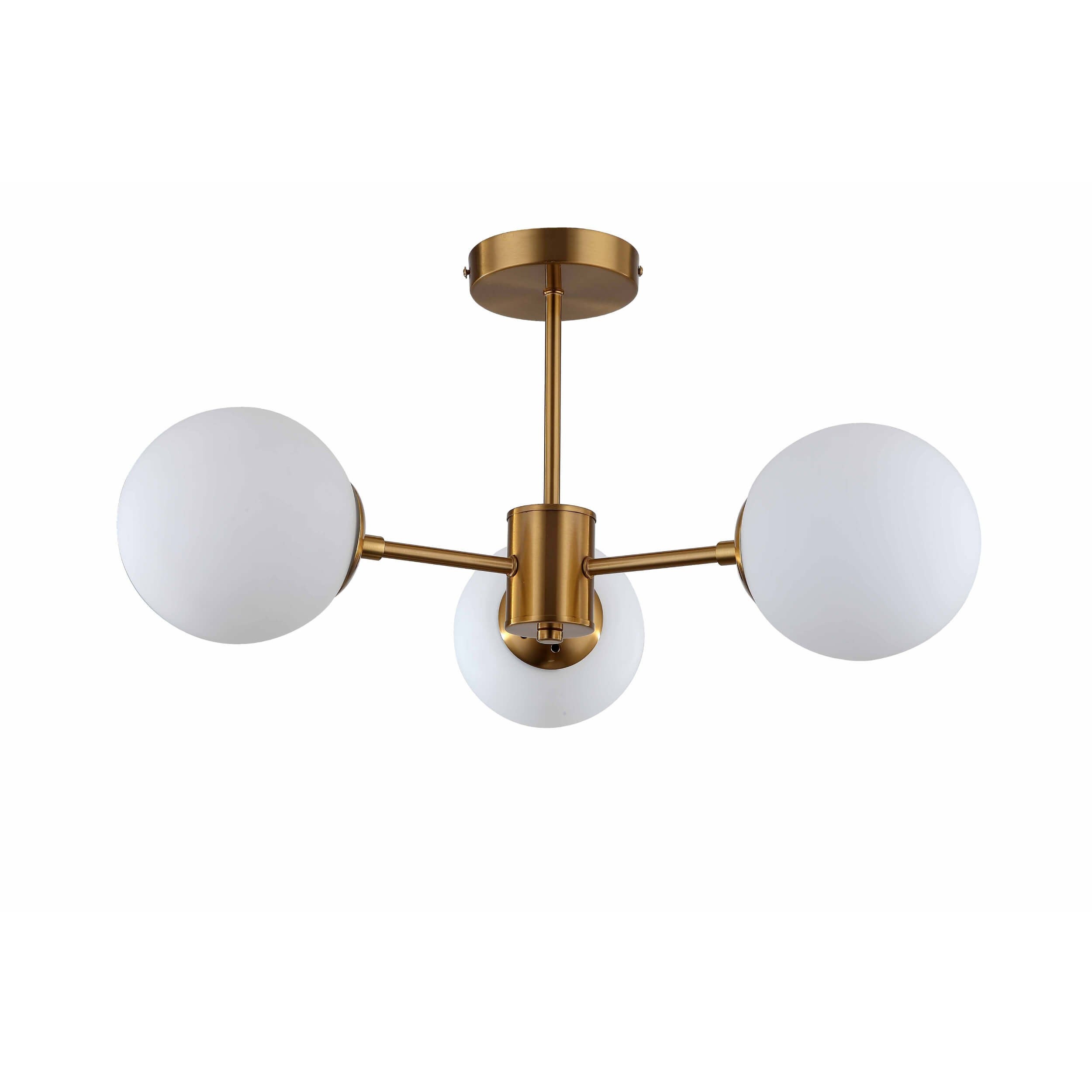Lampa sufitowa wisząca Roma złoto-biała 3xE14x40W wym: 30 x 60 x 60 cm metal Light Prestige