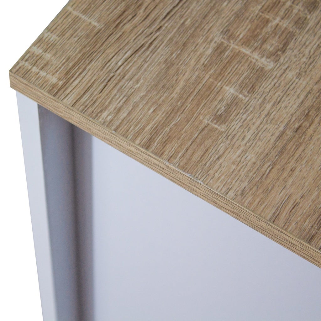 Meuble à chaussures blanc et chêne scié avec 2 abattants – Capacité 16-20 paires – Meuble à chaussures moderne 73,5x23,5x81 cm - 6