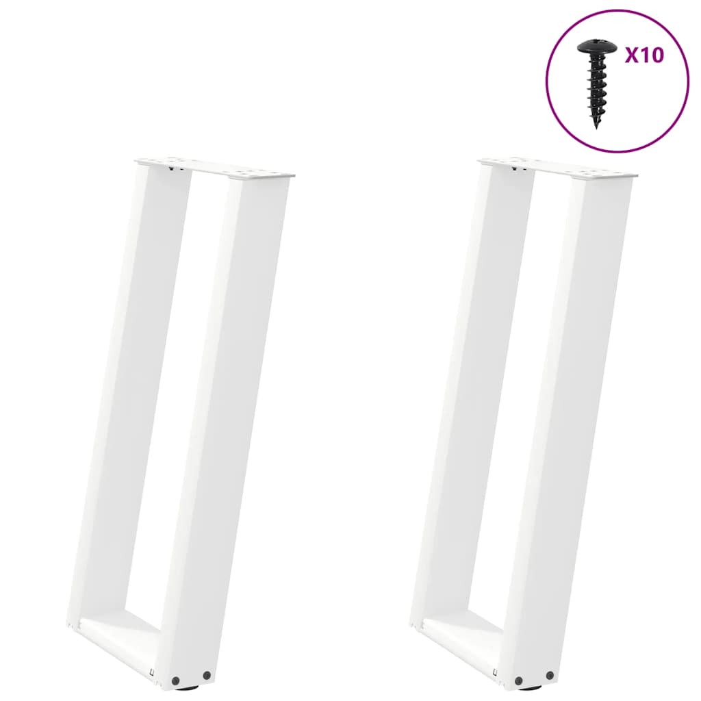 Nogi do stołu konsolowego w kształcie litery U 2 szt. Białe 28x(72-73) cm Stal vidaXL