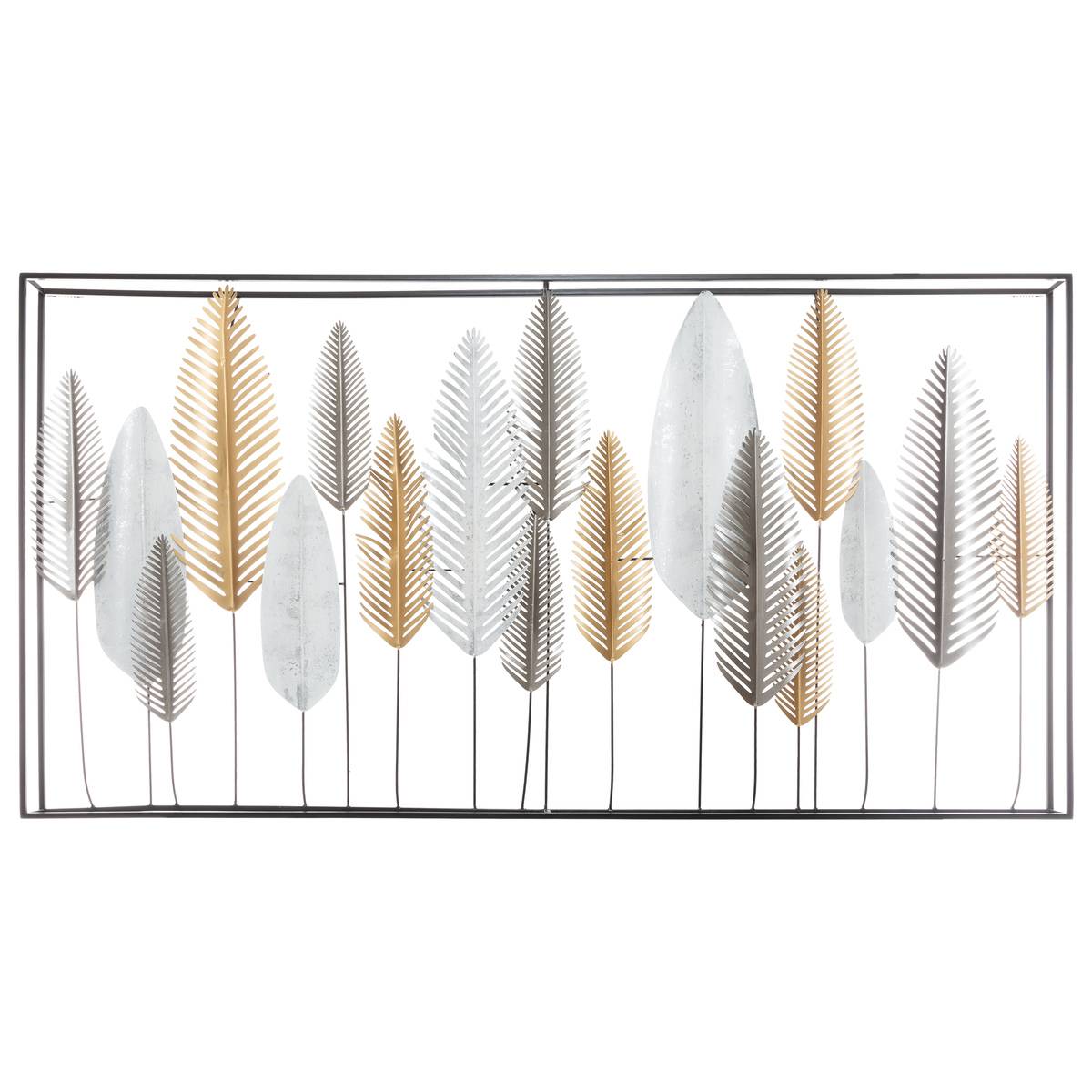 Atmosphera - decoración de pared 'feuilles' - metal 134 x 68 cm