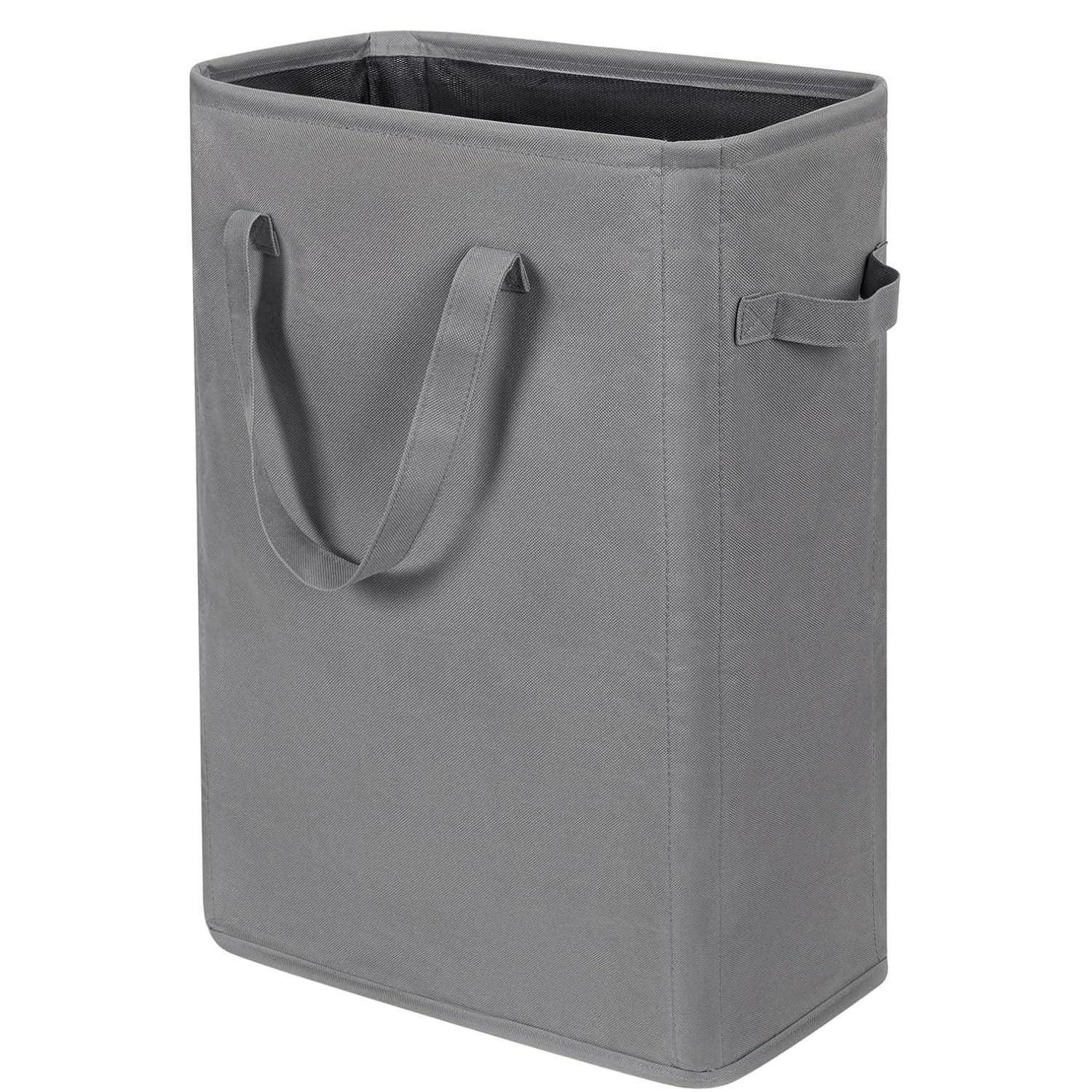 LaBlanc - 45L Panier à Linge Fin Avec Couvercle Panier De Rangement étroit Pliable Et Fin  Gris Fonce 85559592