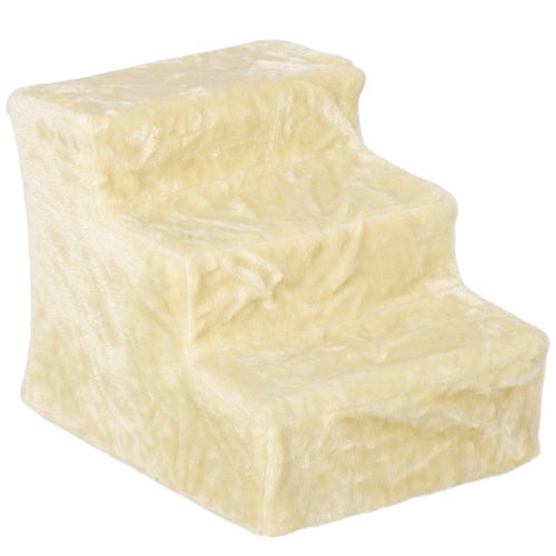 Schody dla psa, schody dla zwierząt 3 stopnie 35 cm pluszowy wygląd, schody dla kota do łóżka, sofy, koty do 4,5 kg