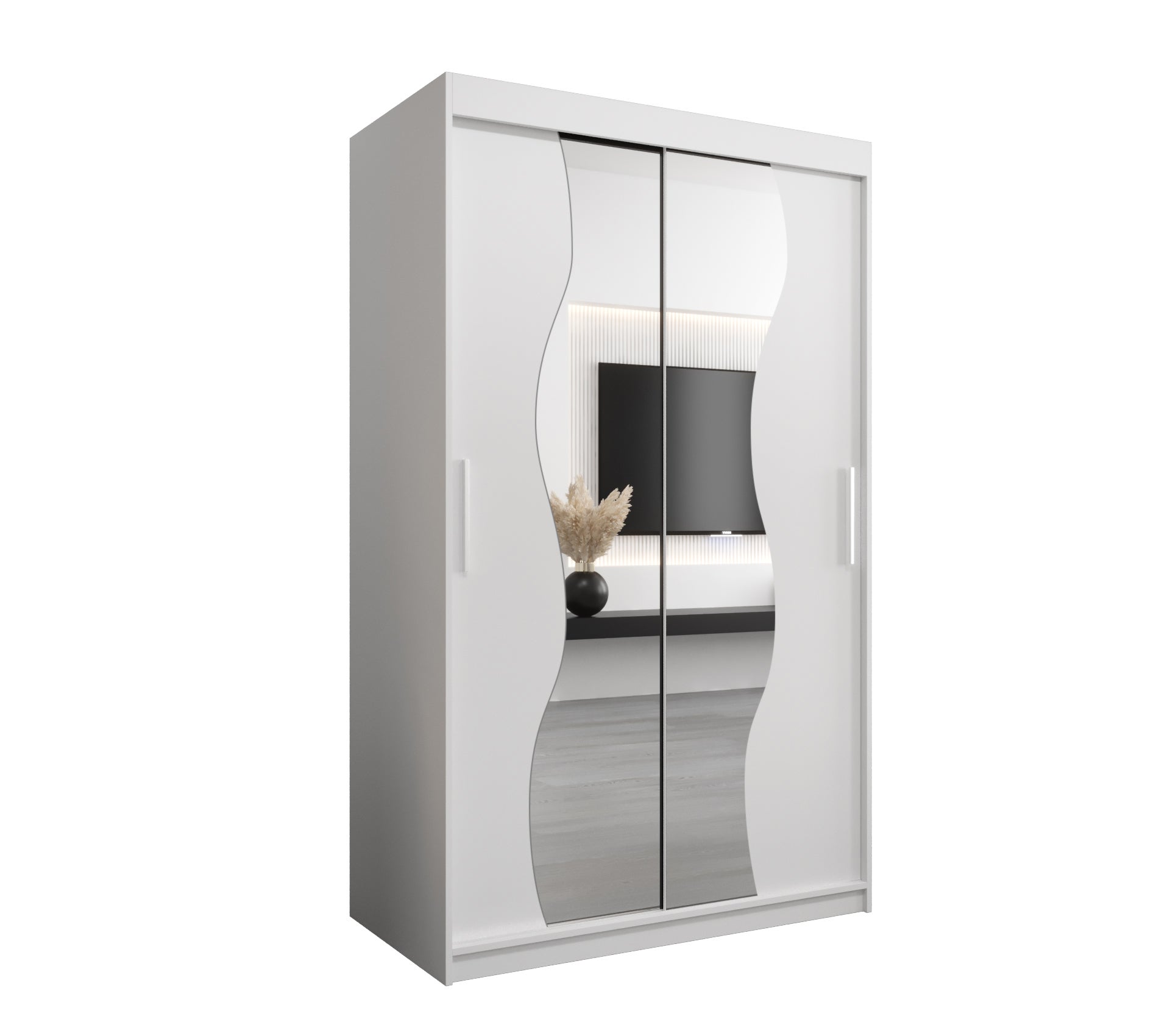 Szafa przesuwna garderoba MADRYT 120 x 62 x 200 cm Biały - Abiks Meble