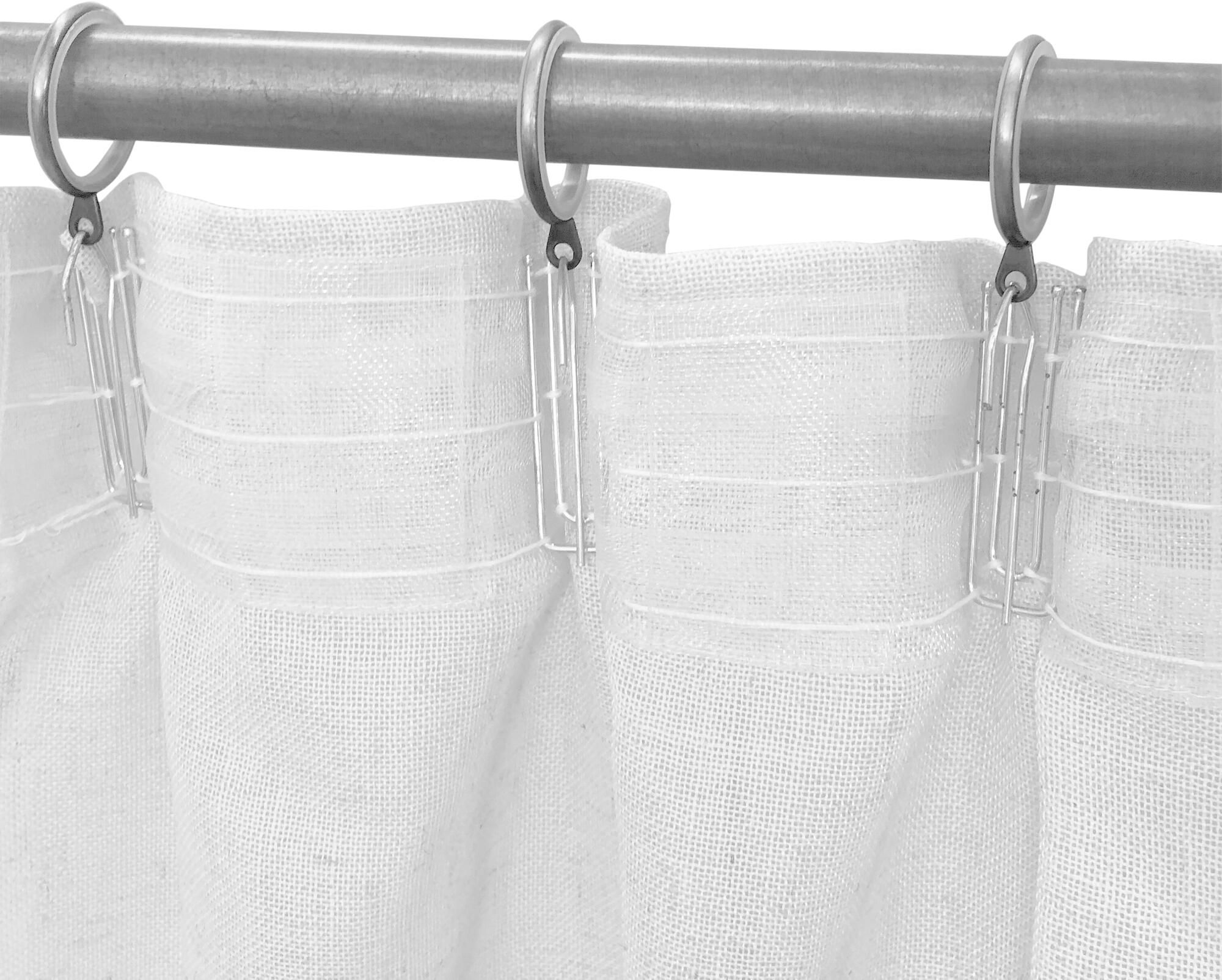 Tenda INSPIRE bianco arricciatura con passanti nascosti 140 x 280 cm - 6