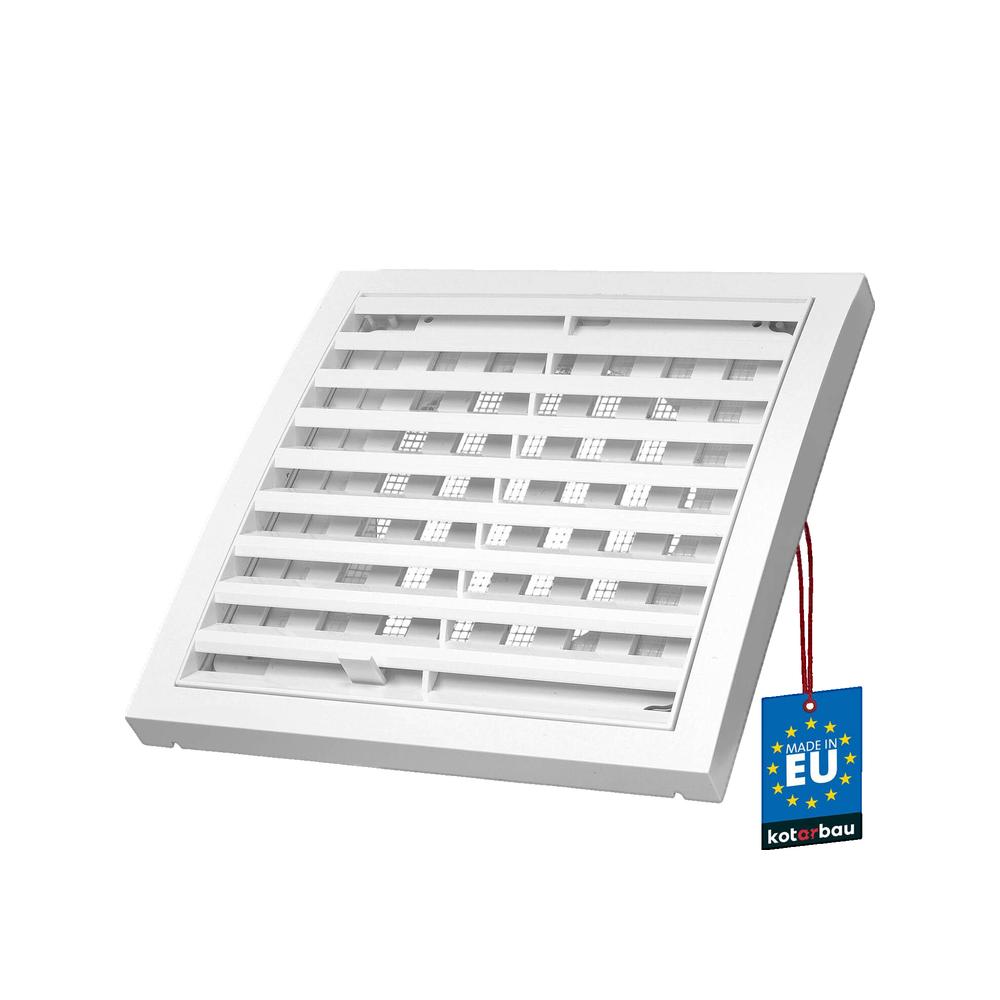 Kratka wentylacyjna Kotarbau 150x150 mm Biała Z blokadą przepływu powietrza