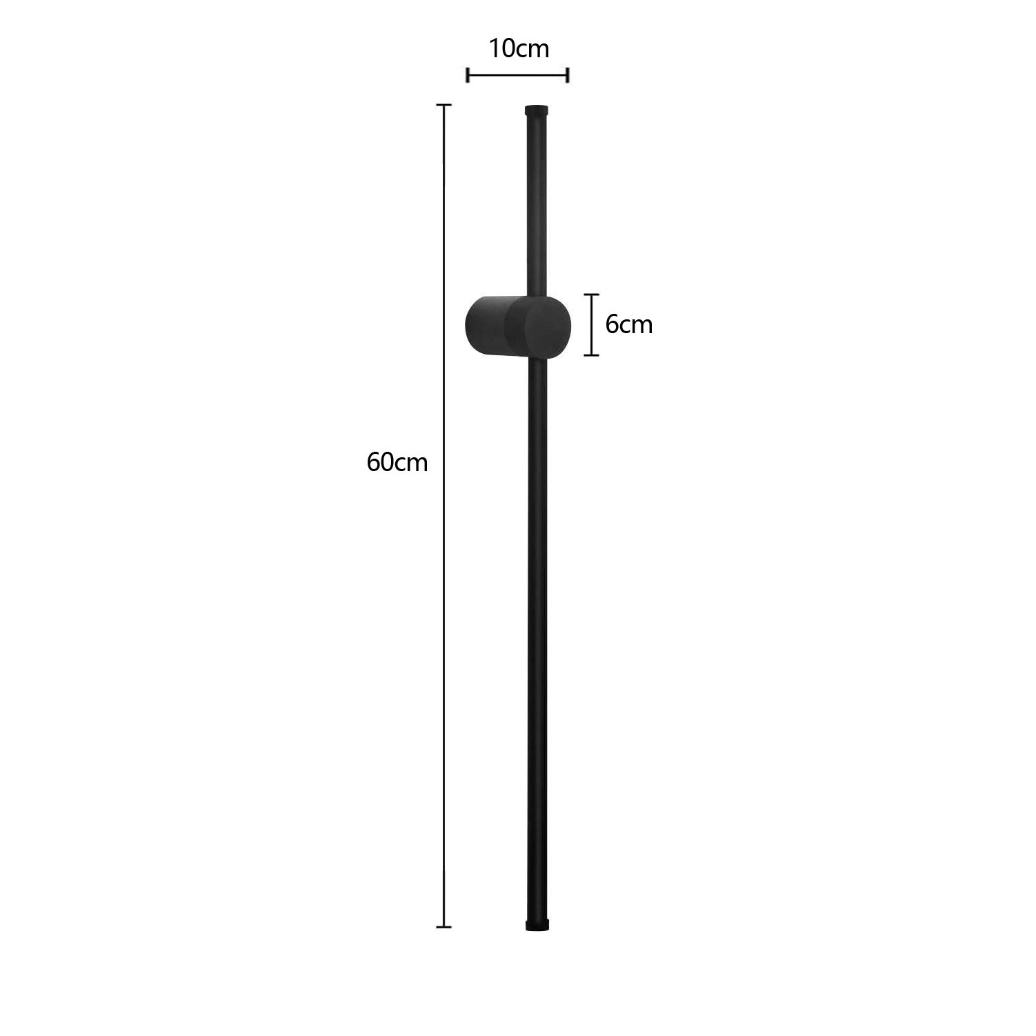 NETTLIFE Aplique LED de interior - 60 cm - Lámpara de pasillo de diseño moderno negro - Blanco cálido 3000 K - Lámpara de cocina - 4