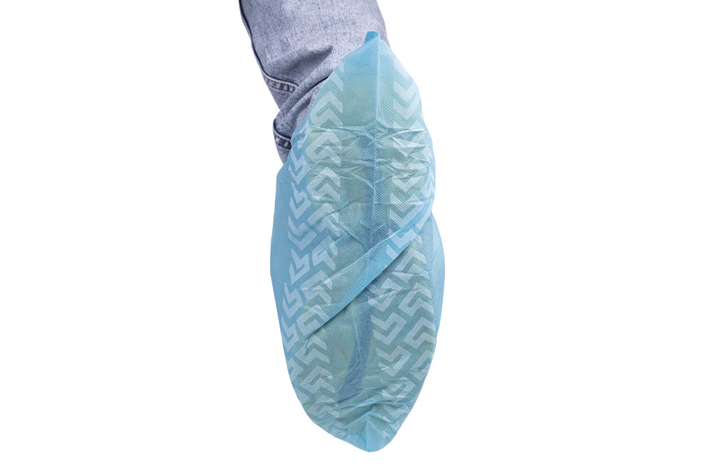 Cofan Cubrezapatos desechables | Pack de 100 unidades | Antideslizante | Material: polipropileno | Talla única | Color: azul | Cubre patucos con banda - 4