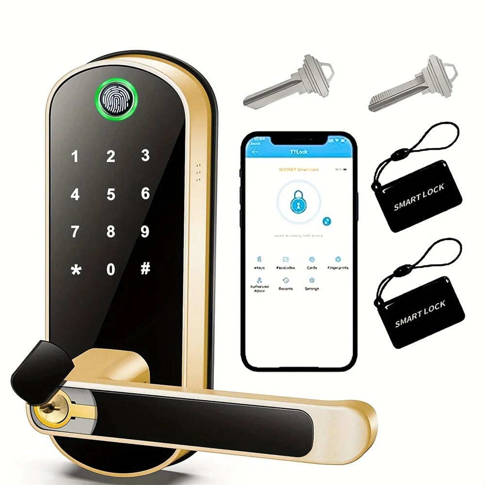 Cerradura Inteligente WiFi Con Control Remoto – Sin Llave, Desbloqueo Por App, Aleación De Zinc, Fácil Instalación