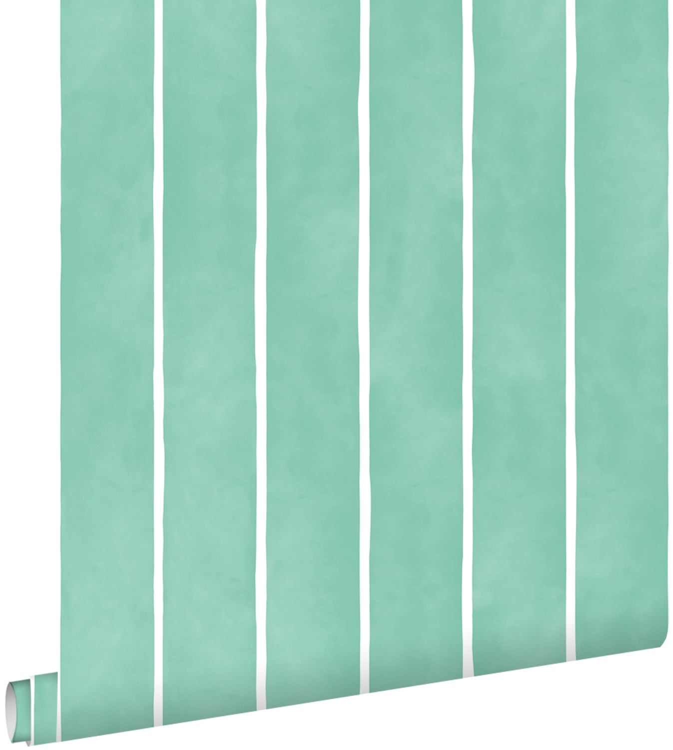 Tapeta paski zielonymIbiałym - 50 x 900 cm - ESTAHOME