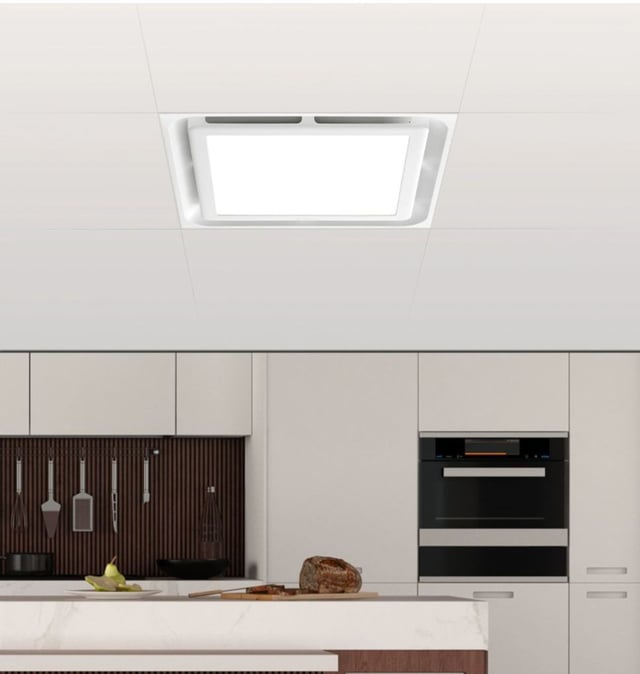 Wentylator wyciągowy łazienkowy 30 cm z oświetleniem, montowany na suficie, kombinowany z oświetleniem, wentylator prysznicowy z oświetleniem