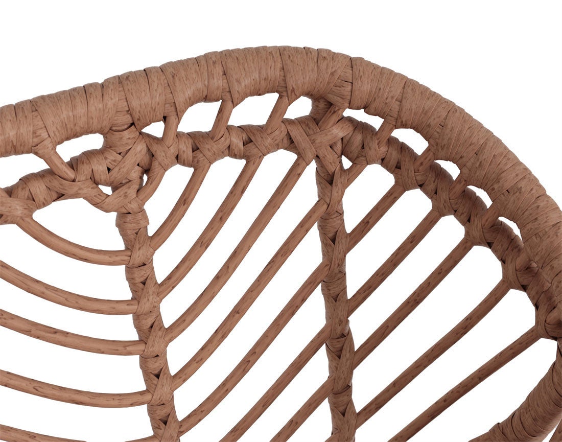 lot de 4 tabourets - effet rotin - couleur bois et noir - 9