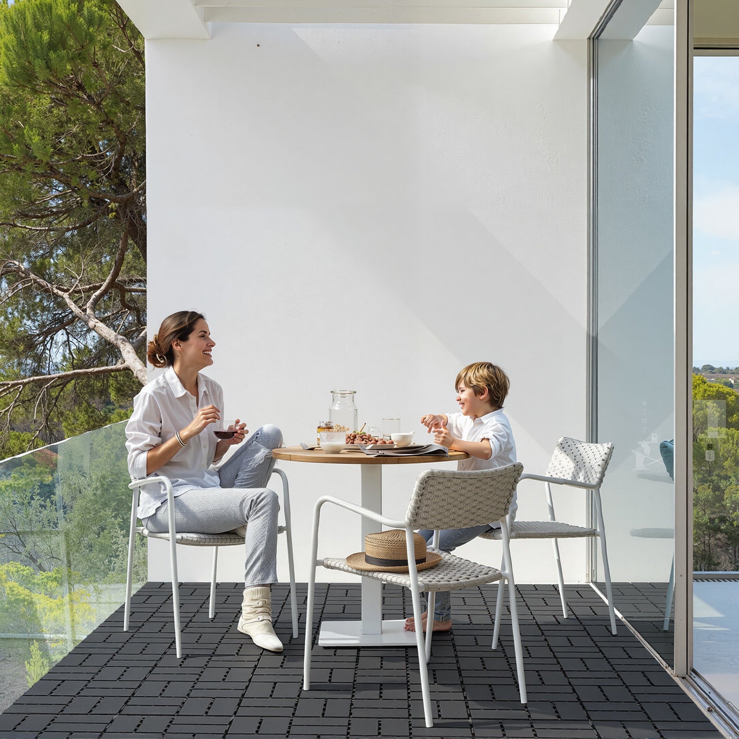 Dalles de sol terrasse jardin – 30x30 cm, drainage efficace, entretien minimal Anthracite 77 pcs（7㎡） - 8