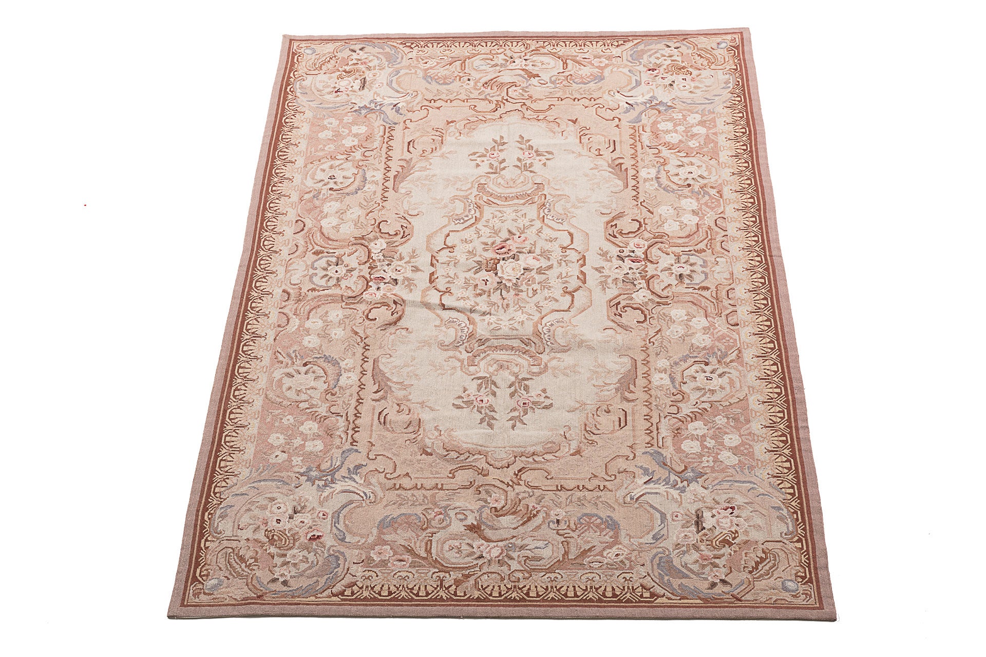Igła do haftu, klasyczny kwiatowy styl francuski, 245x150 cm, rysunek Aubusson (galeria Farah1970)