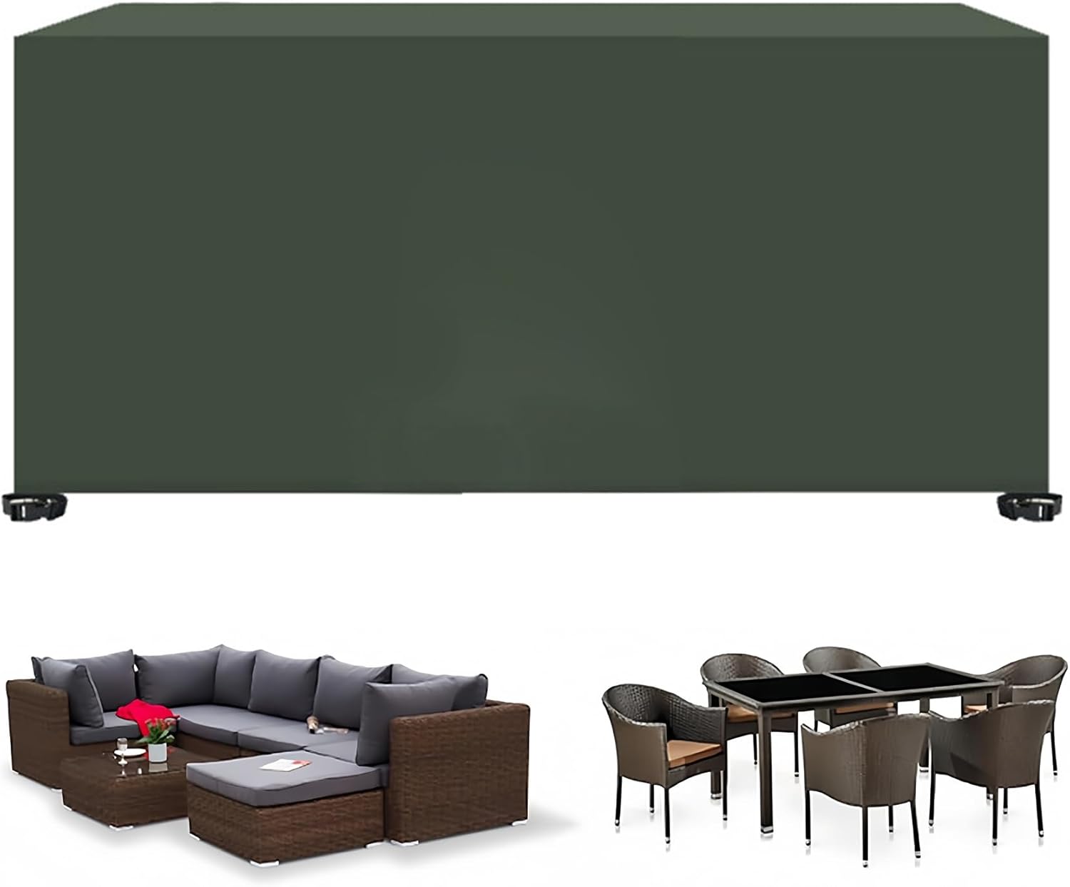 Plandeka ochronna zewnętrzna 213*132*74 cm wodoodporna, odporna na promieniowanie UV, odporna na zimno, odpowiednia do mebli ogrodowych, zielona