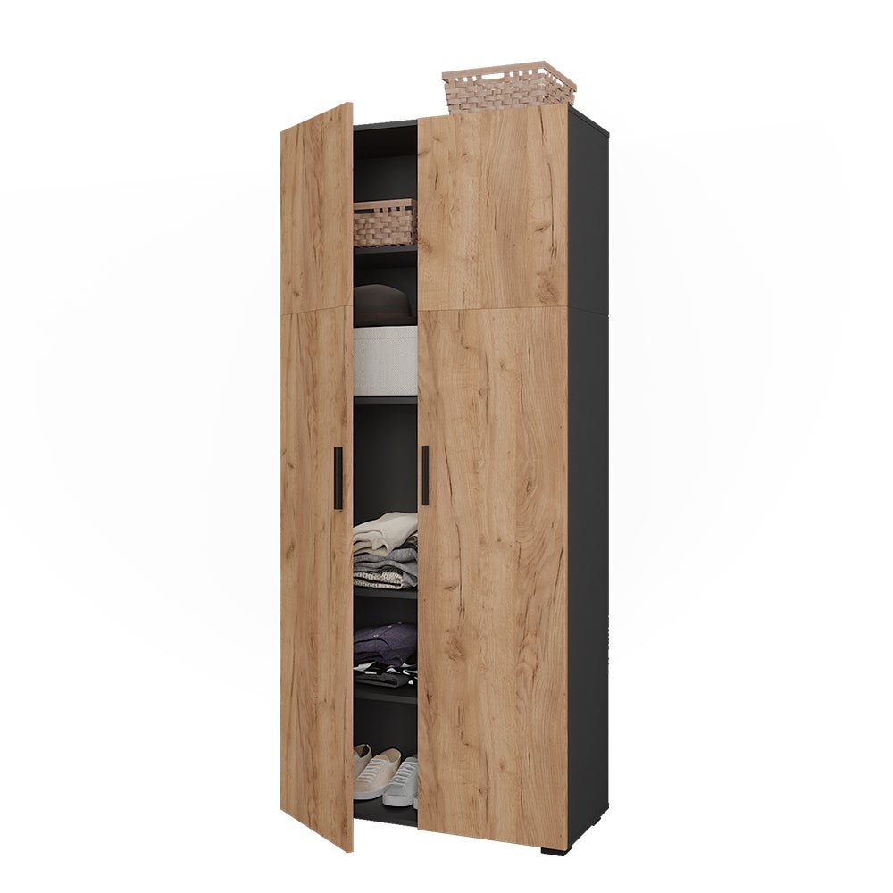 Vicco Étagère à dossiers Frank, Anthracite/chêne doré, 80x183.8cm - 6