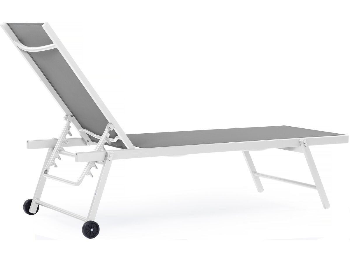 Conjunto de 2 espreguiçadeiras em alumínio têxtil 