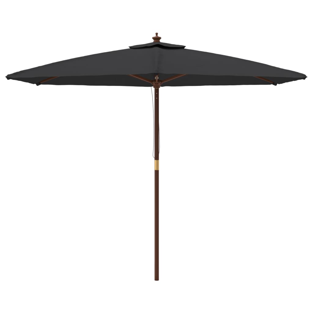 Ombrellone mobile da giardino con palo in legno 299 x 240 cm nero 02_0008344 - 2