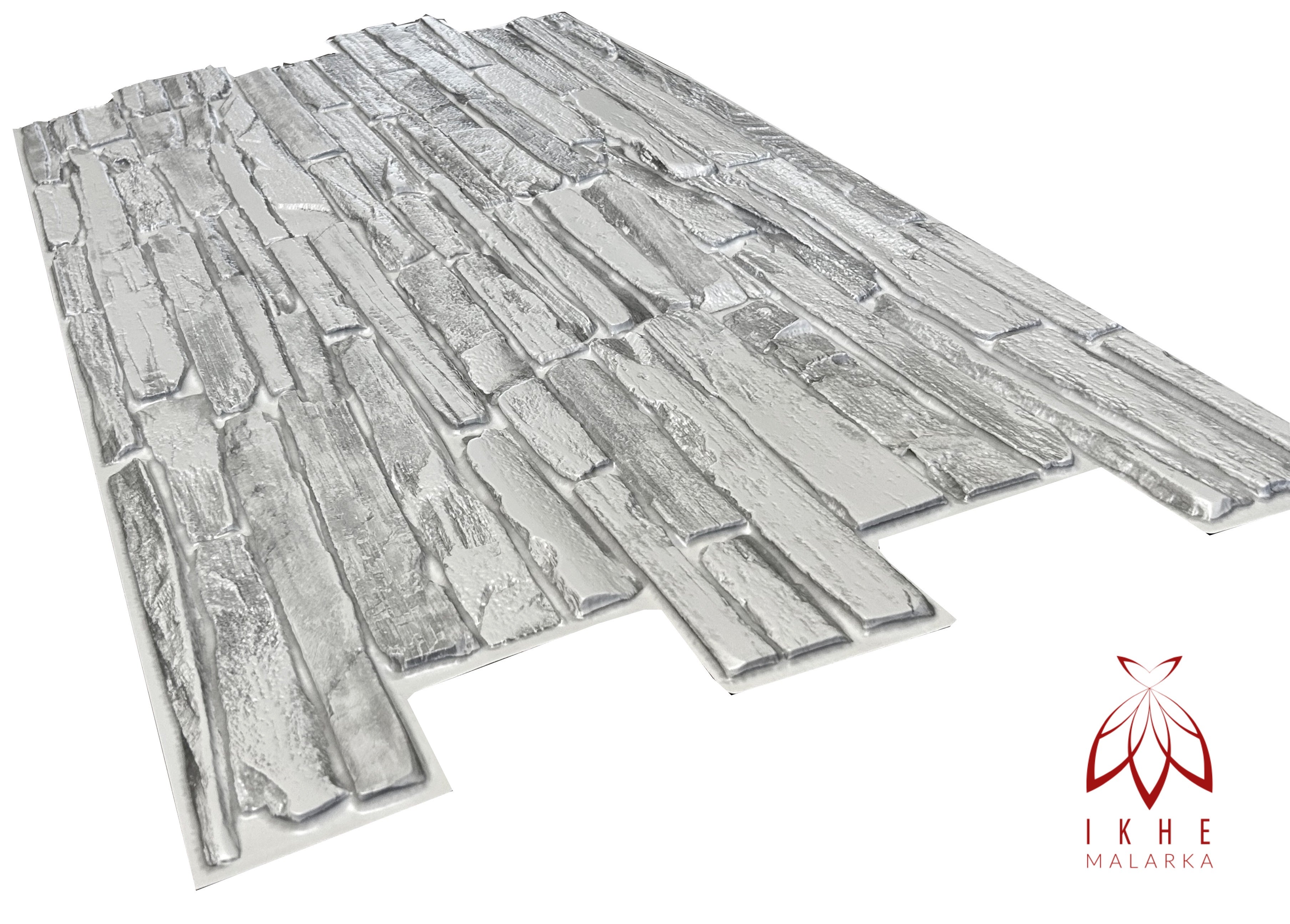 Lote de 10 paneles de pared 3D en PVC – Imitación azulejos – 4 m² – Revestimiento mural decorativo efecto ladrillo – Grosor 1 mm Quartzite Grey - 2