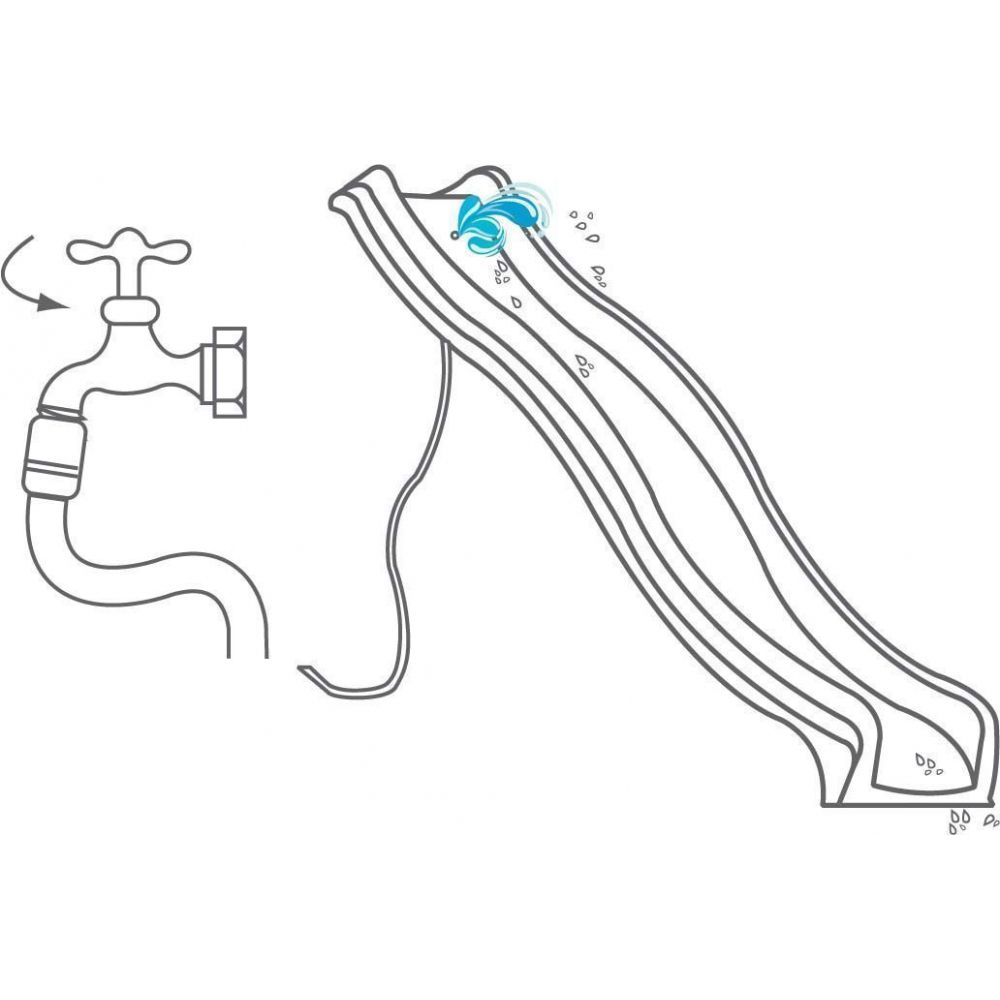 Glissière de toboggan avec vague en PEHD Tweeb 175cm anthracite Kbt - 5