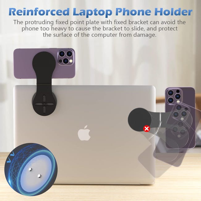 Treppiede Magnetico 2 In 1 Per Telefono E Tablet, Rotazione 360°, Altezza Regolabile, Compatibile Con Tutti I Dispositivi